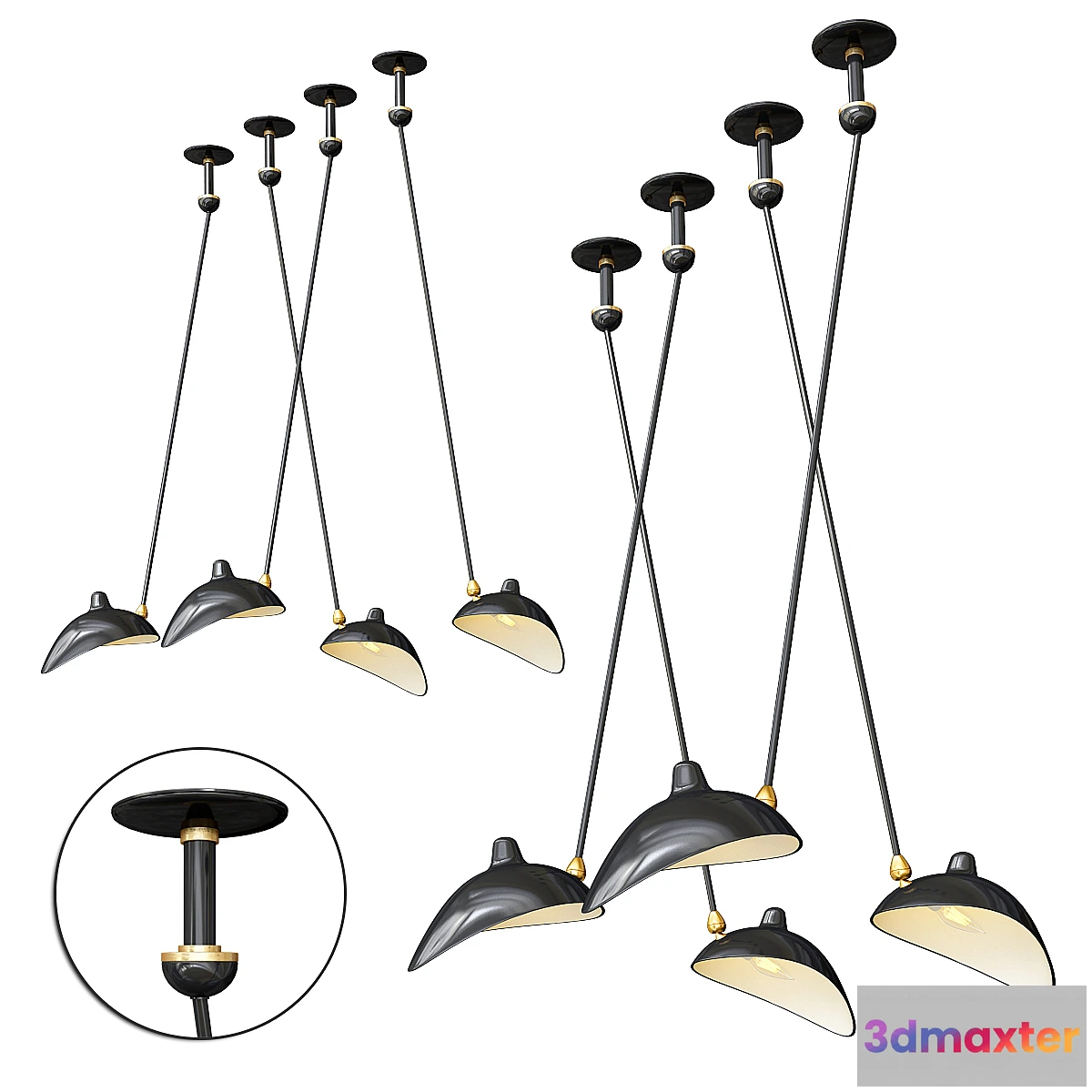 1437376 - Serge Mouille Pendants 3D Max