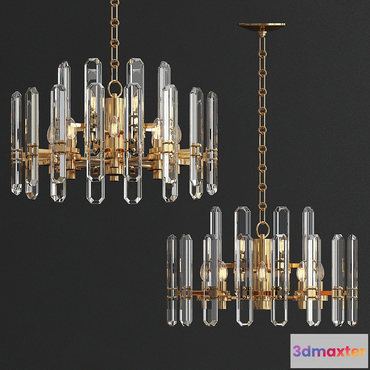 1437476 - Restoration Hardware BOnnington Chandelier 3D Max