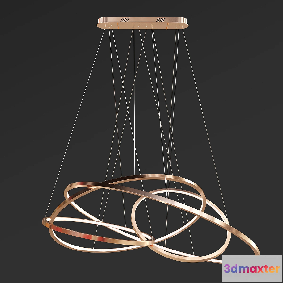 1437728 - LED Oval Rings Chandelier 3D Max