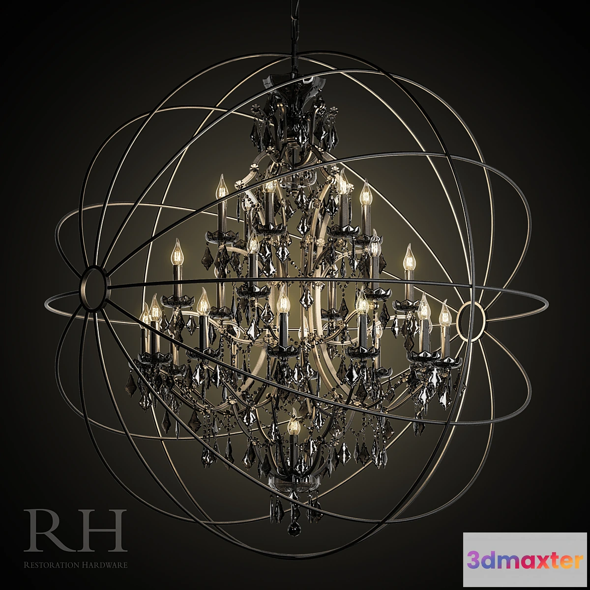 1437944 - Foucault’s orb smoke crystal chandelier 60 ” 3D Max