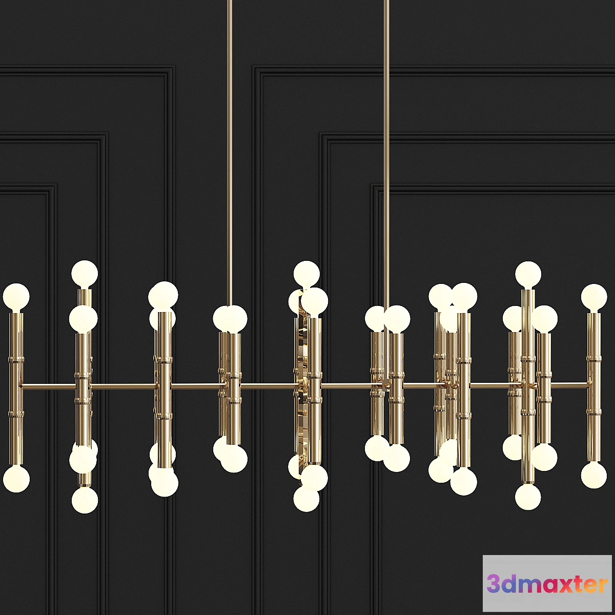 1438154 - Cairo Eight-Arm Contemporary Meurice Rectangular Chandelier 3D Max