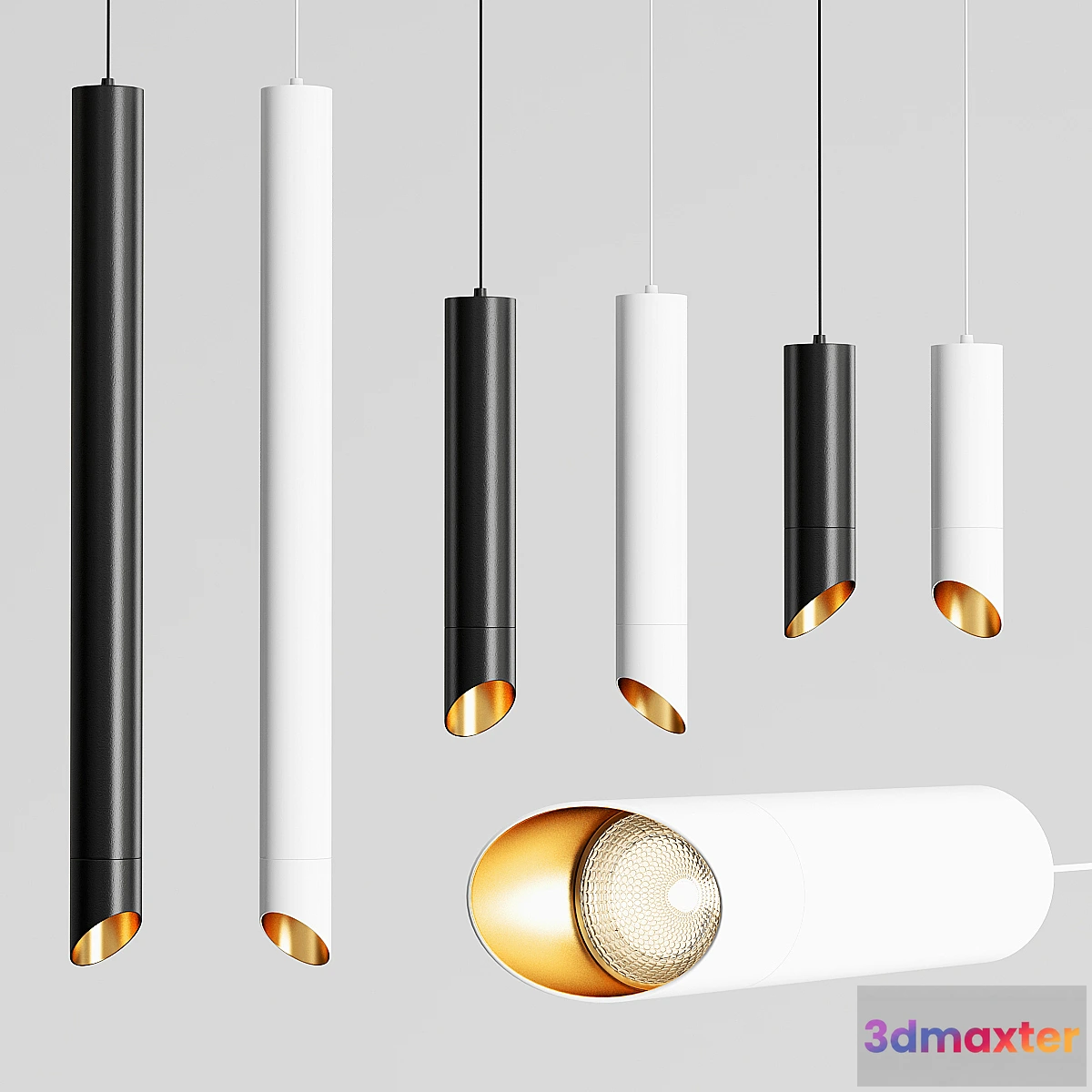 1438246 - Led Pendant Lamp Long Tube 3D Max
