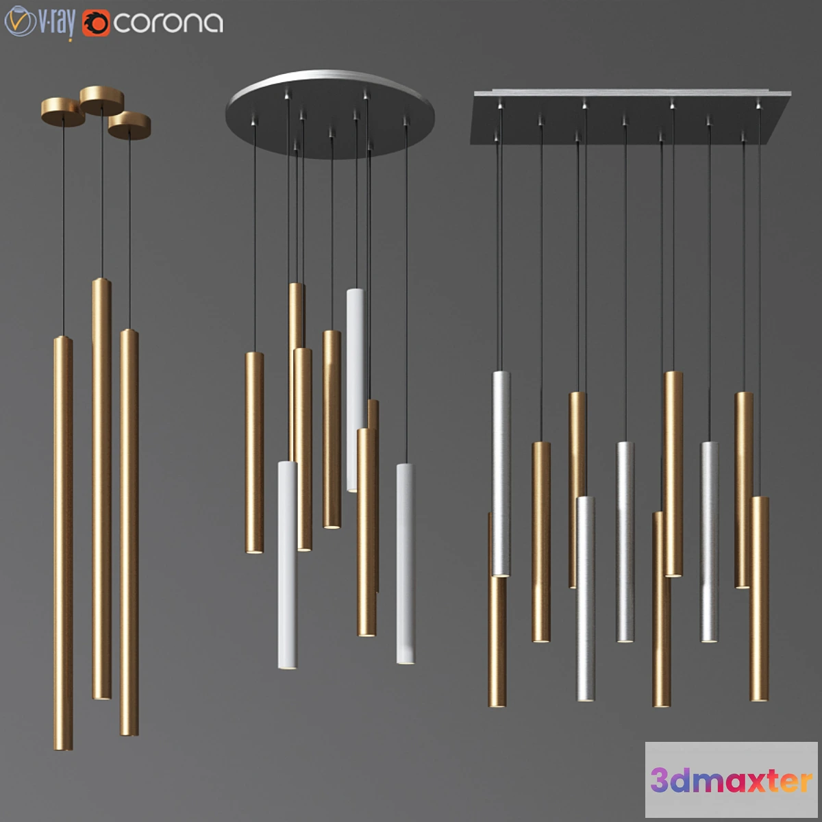 1438498 - Ceiling light set 02 3D Max