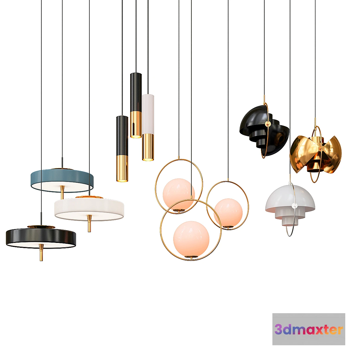 1438622 - Collection of Pendant Lights 3D Max