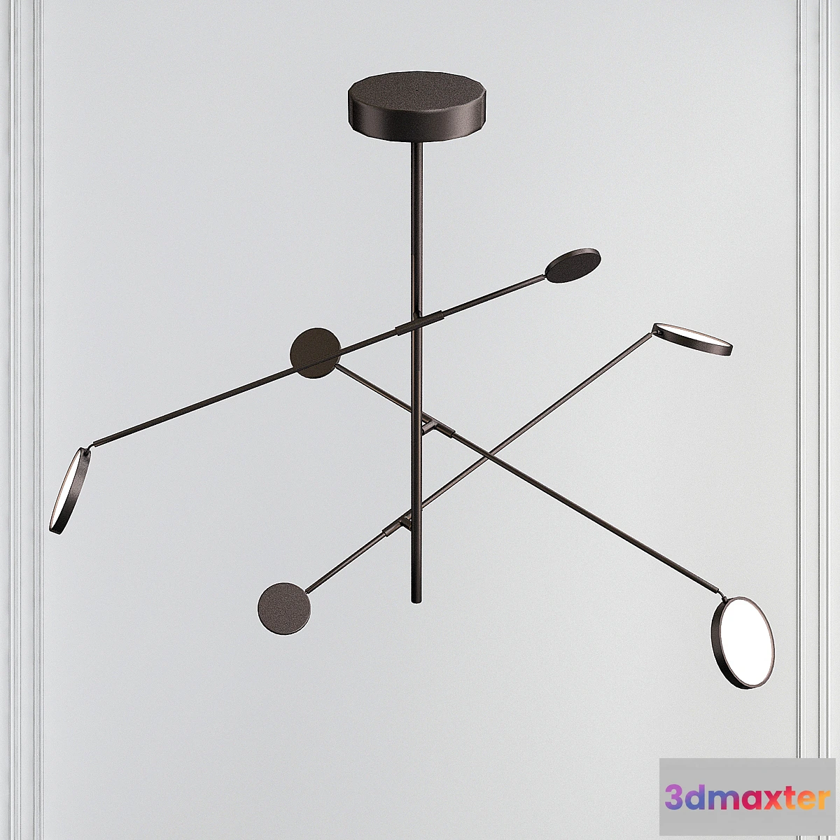 1439012 - Radar 75-Watt Equivalence Integrated LED Black Pendant 3D Max