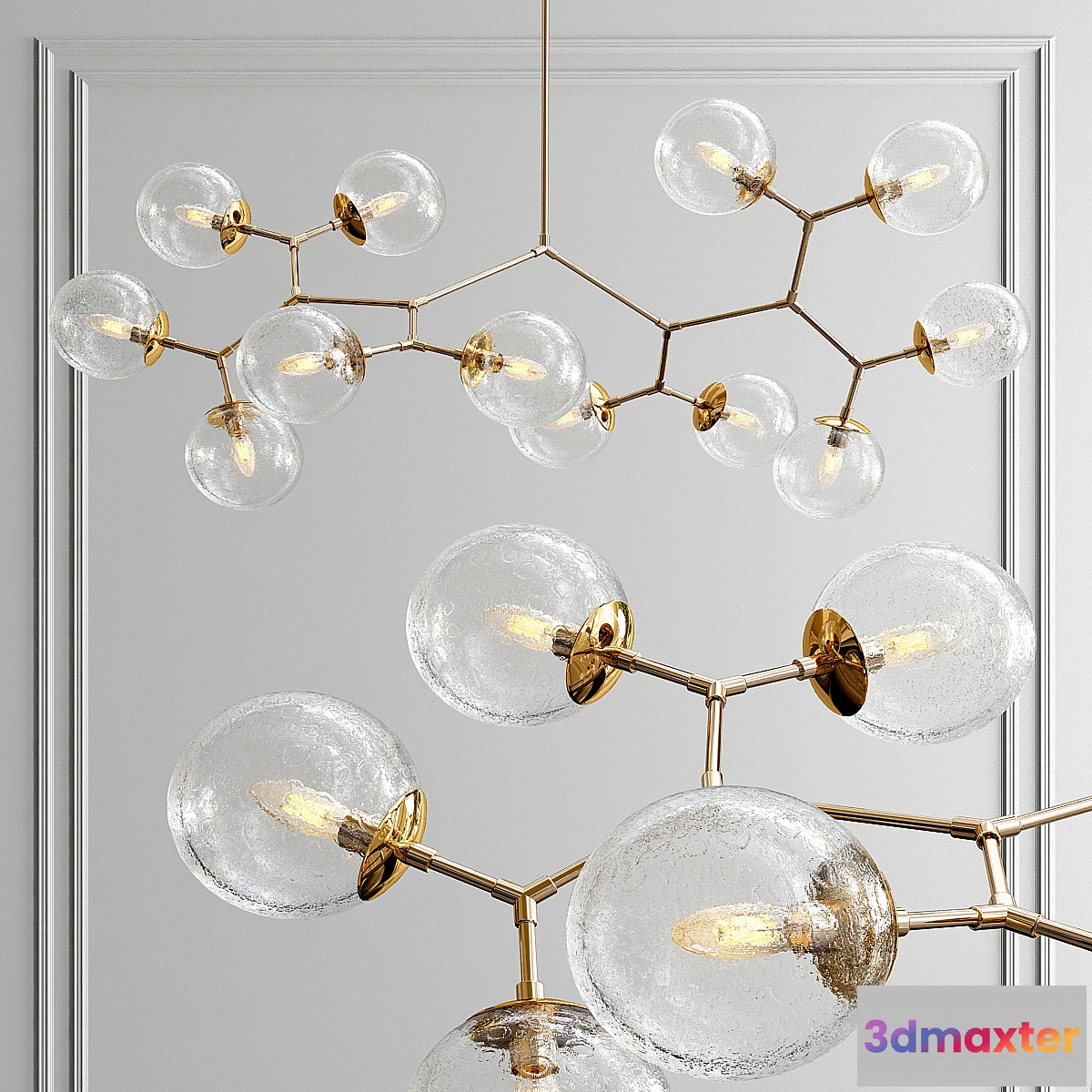 1439092 - Custom 12 light vintage glass fixture 3D Max