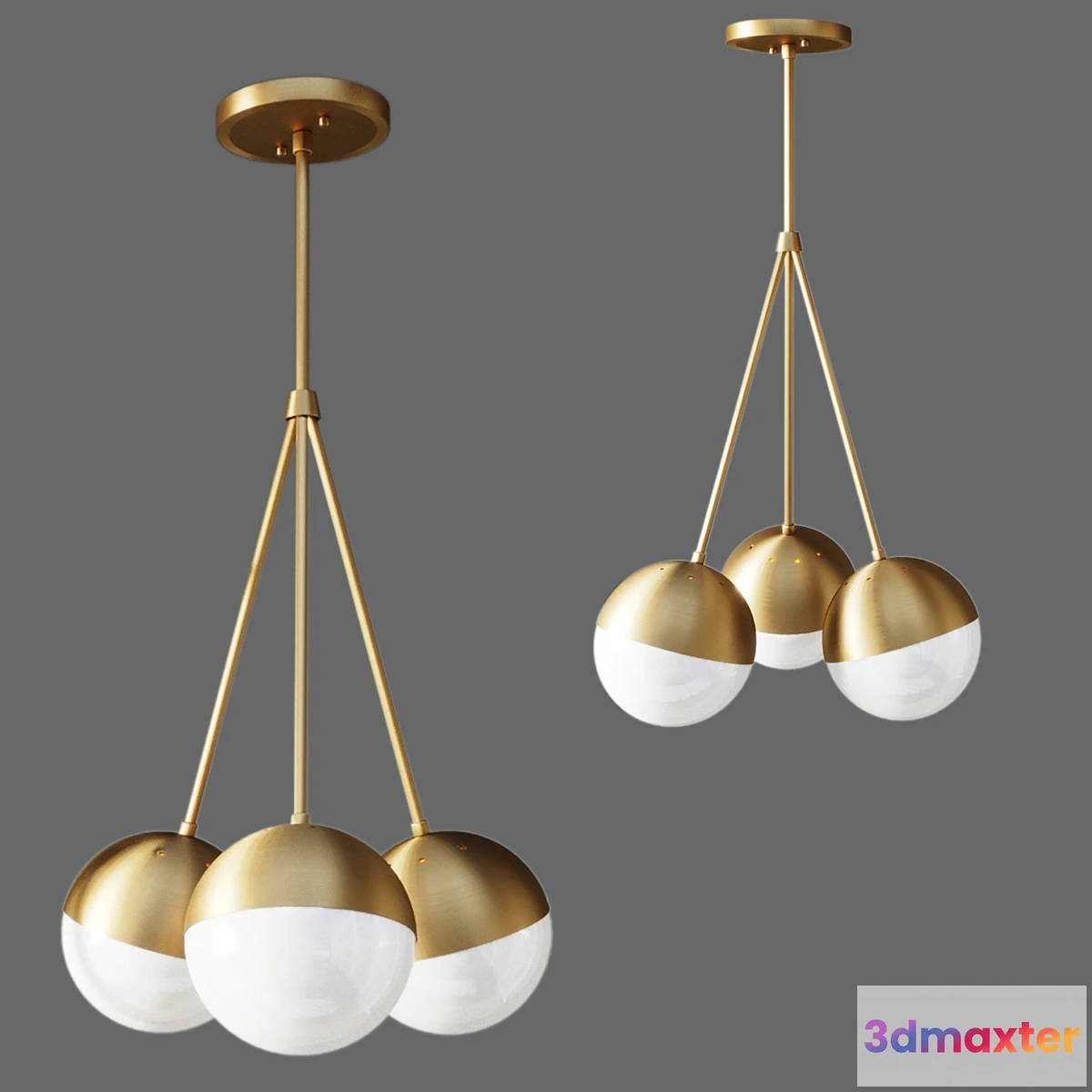 1439166 - Suspended lamp copper light chandelier 3 3D Max