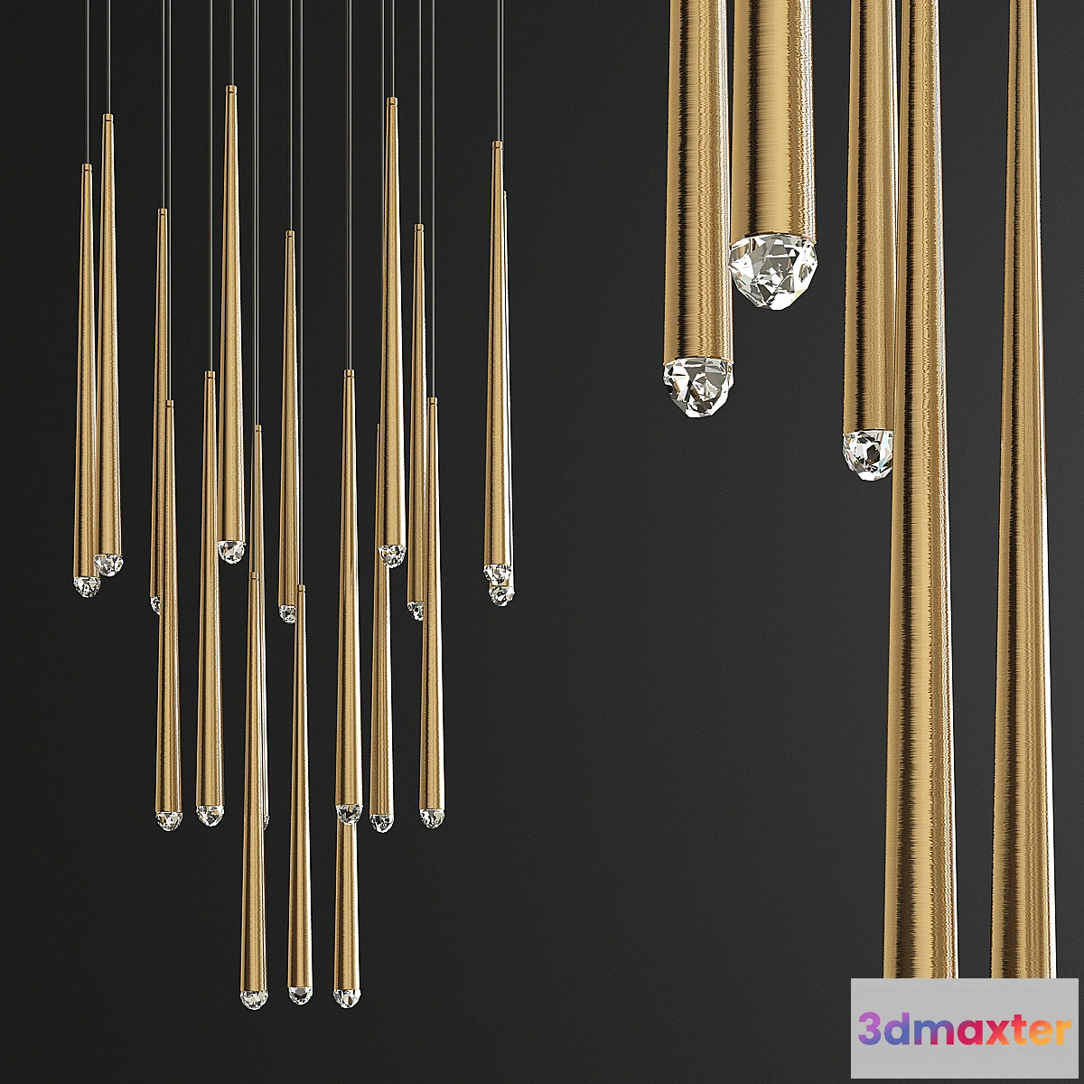 1439252 - RH Aquitaine Round Chandelier - Brass 3D Max