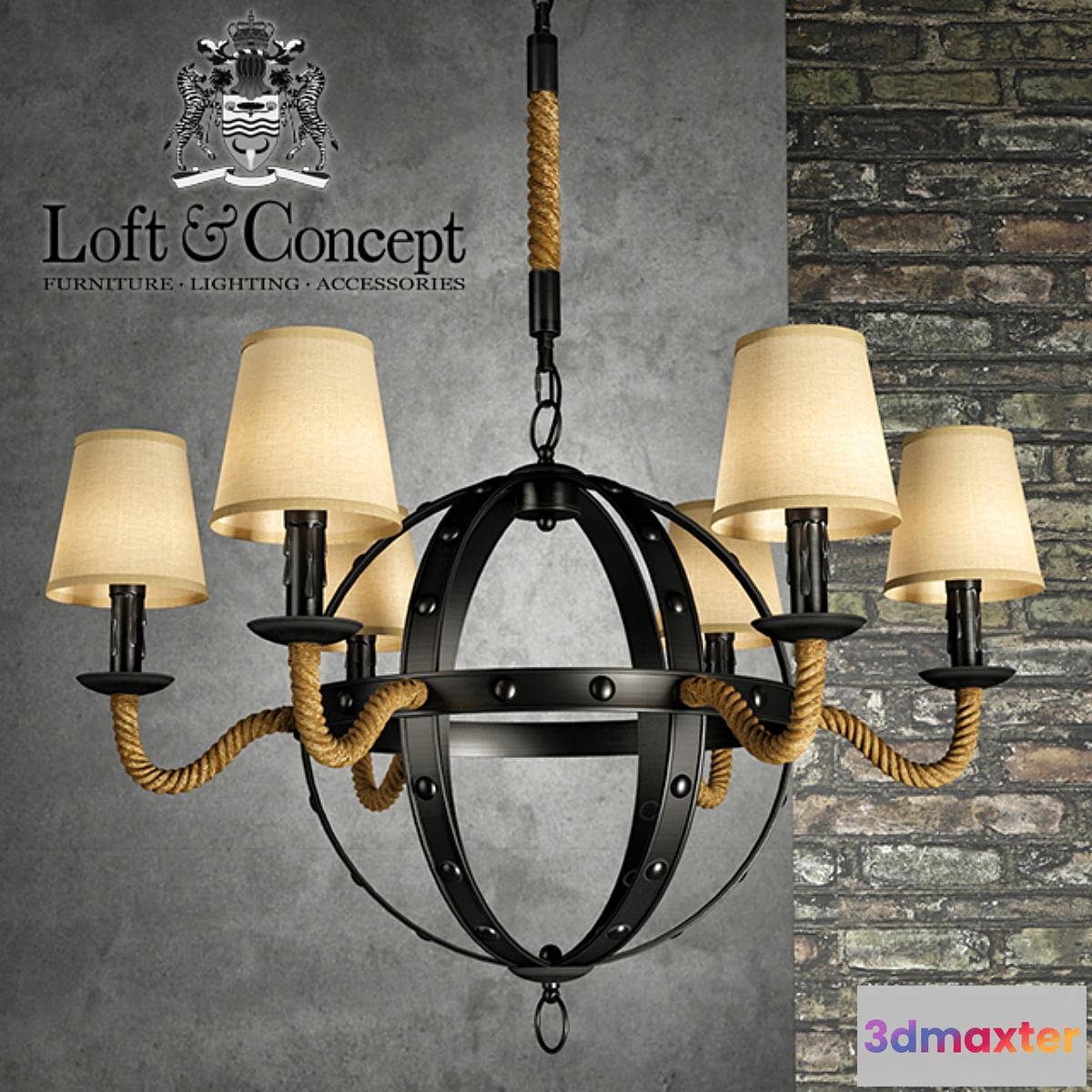 1439570 - CHANDELIERS SPERE 2 LOFT ROPE LIGHT 3D Max