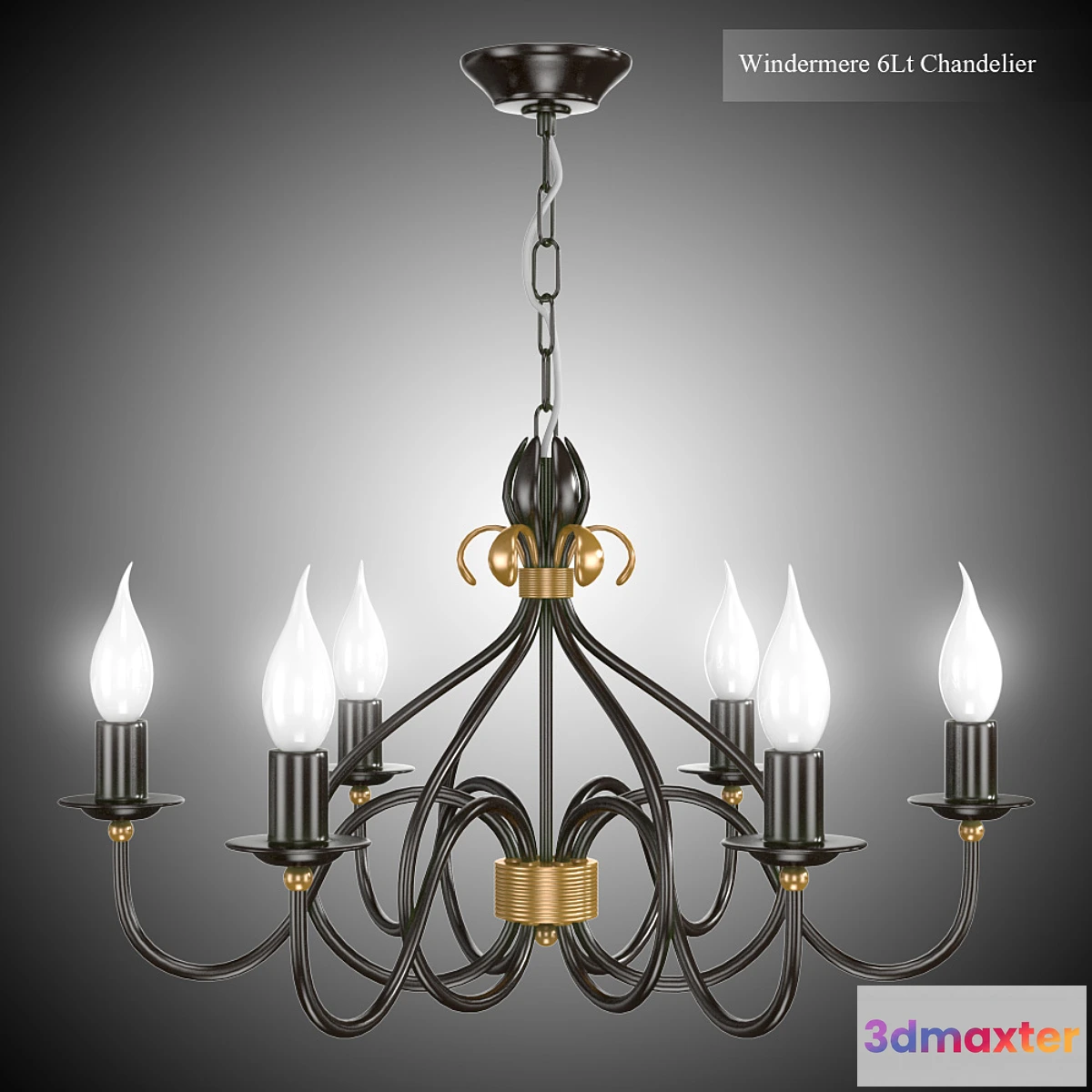 1439684 - Windermere 6Lt Chandelier 3D Max