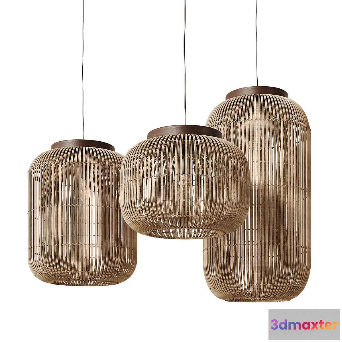 1439968 - Natural Rattan Hanging Lamp 3D Max