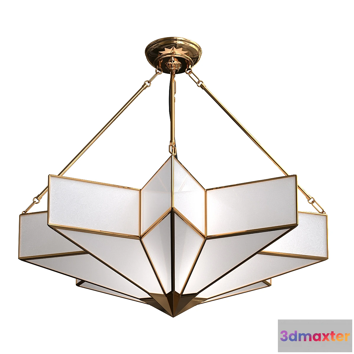 1440060 - Frosted Glass Star Chandelier 3D Max