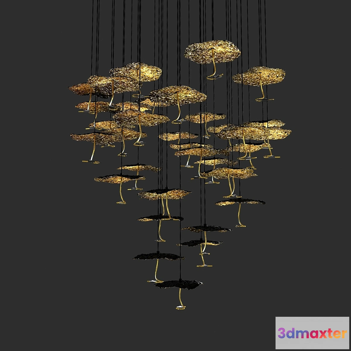 1440506 - Catellani and smith gold moon chandelier 3D Max