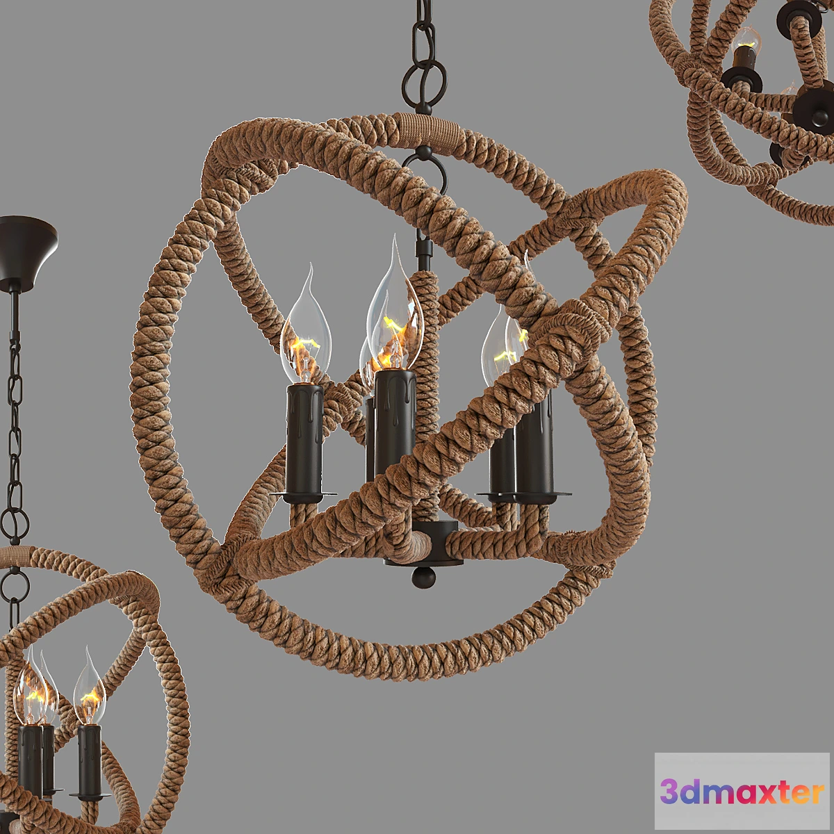 1441182 - Tomshine Pendant Lights rope 5  Rope LOFT1194-5 3D Max