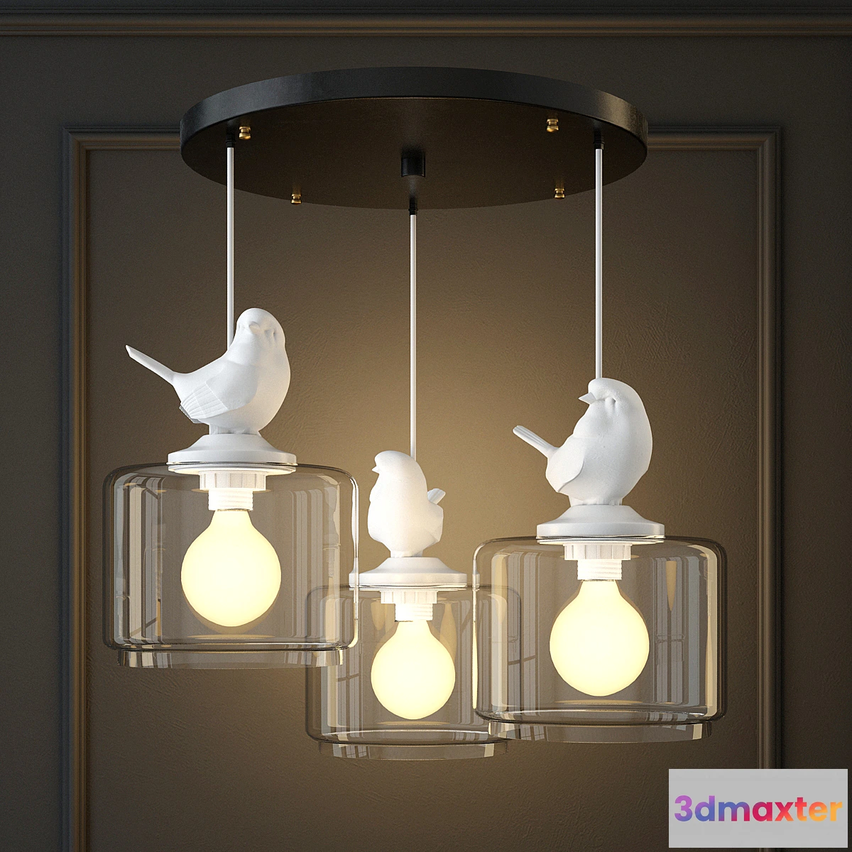 1441250 - Suspension light provence bird pendant circle 3 3D Max