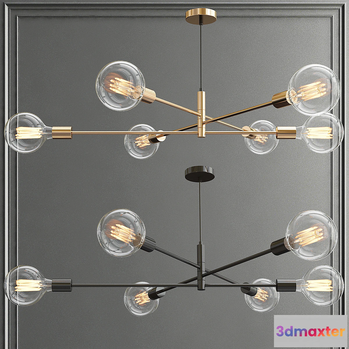 1441462 - Alana Rustic 6 Bulb 3D Max