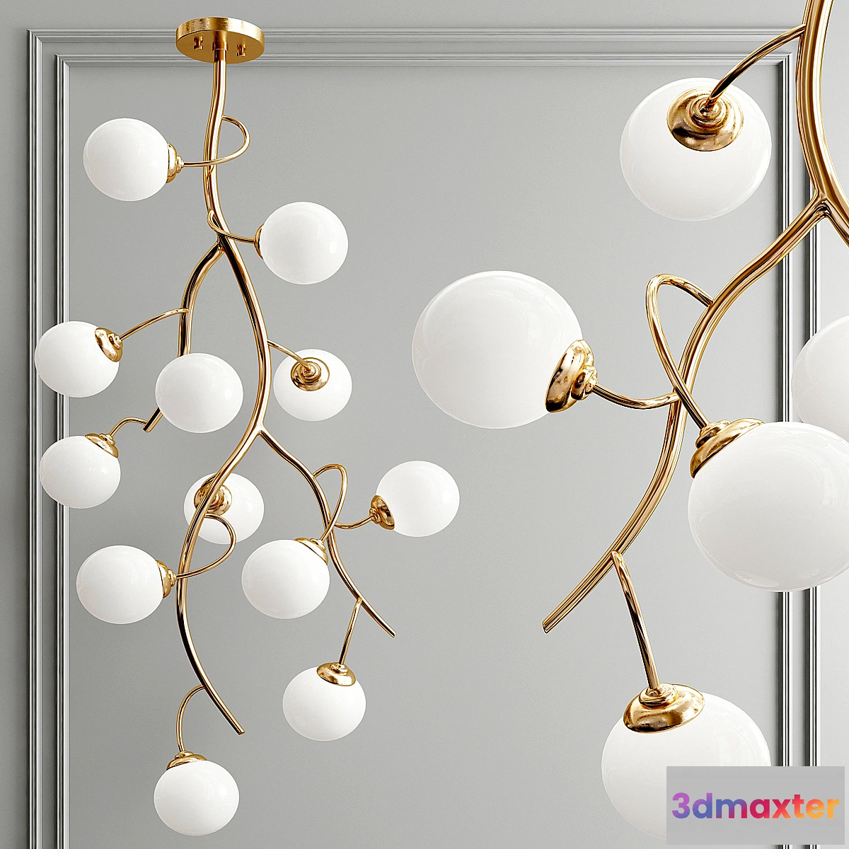 1441550 - Grapes branch chandelier 3D Max