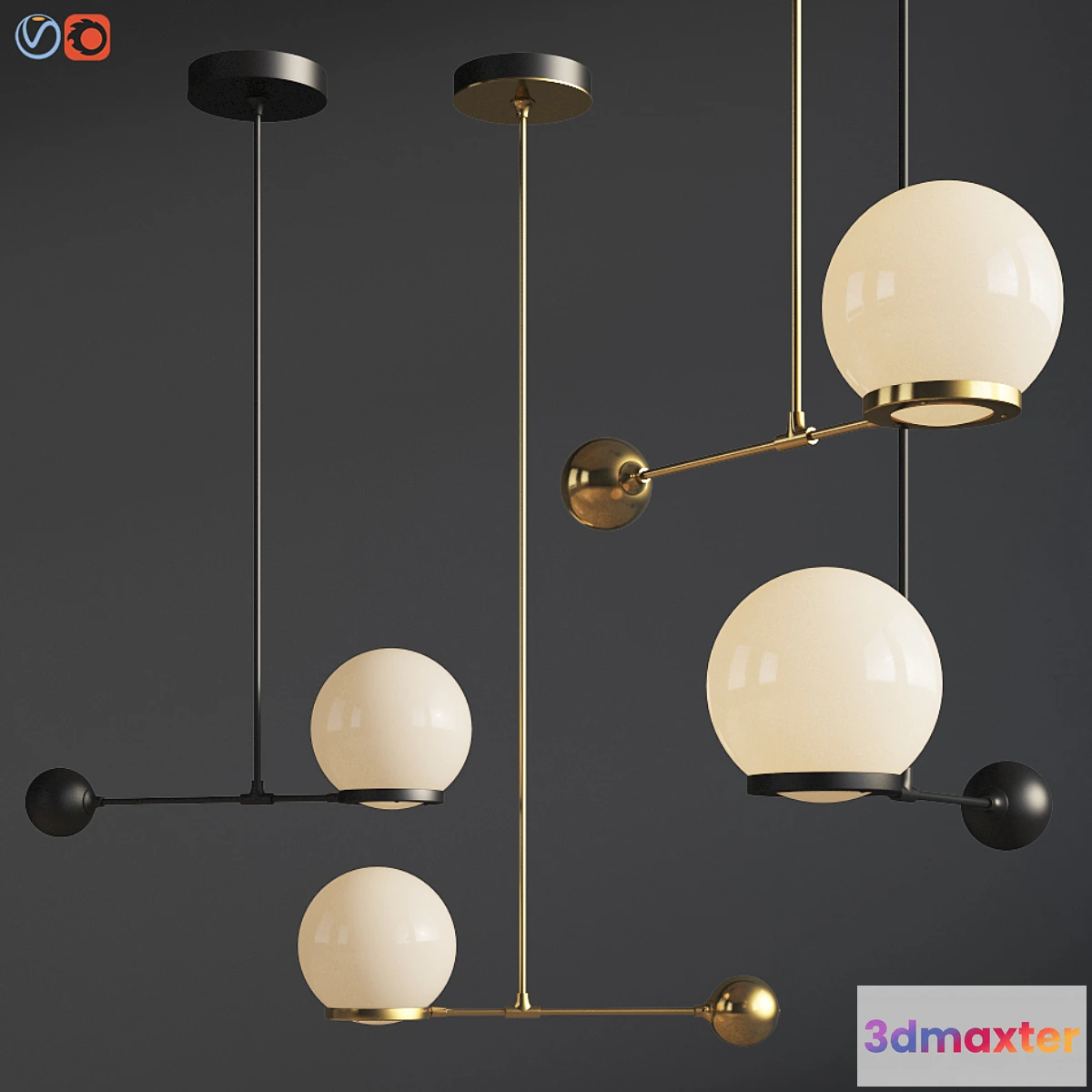 1441586 - O & G Contrapesso 8 inch Globe Led Pendant 3D Max