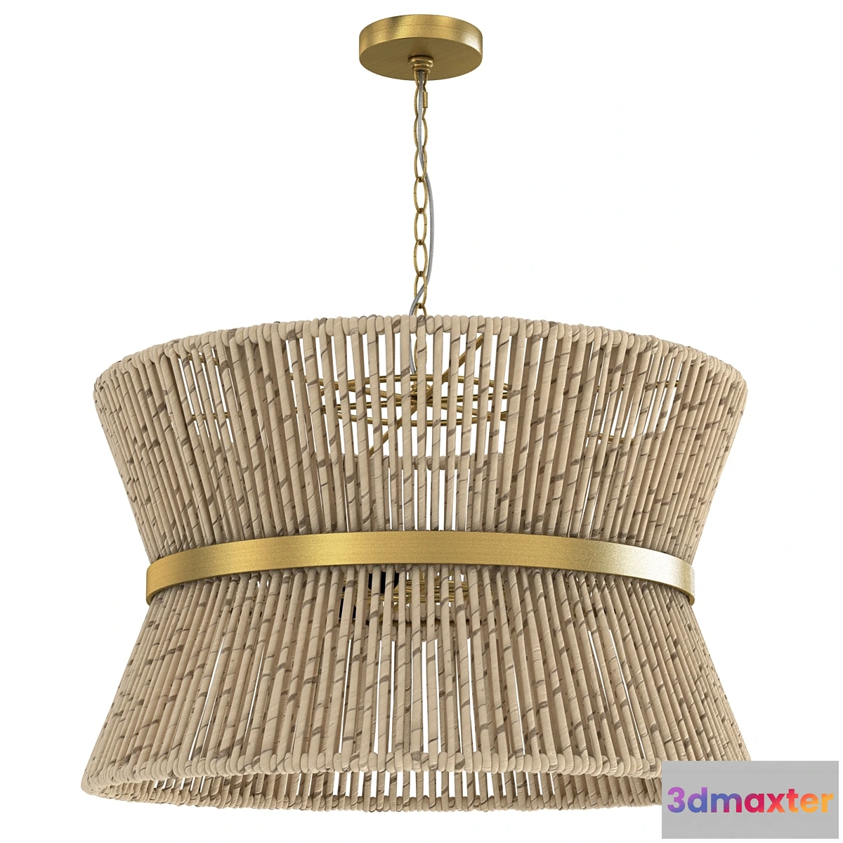 1441630 - Visual Comfort Studio Thurlo Brass Three Light Pendant 3D Max