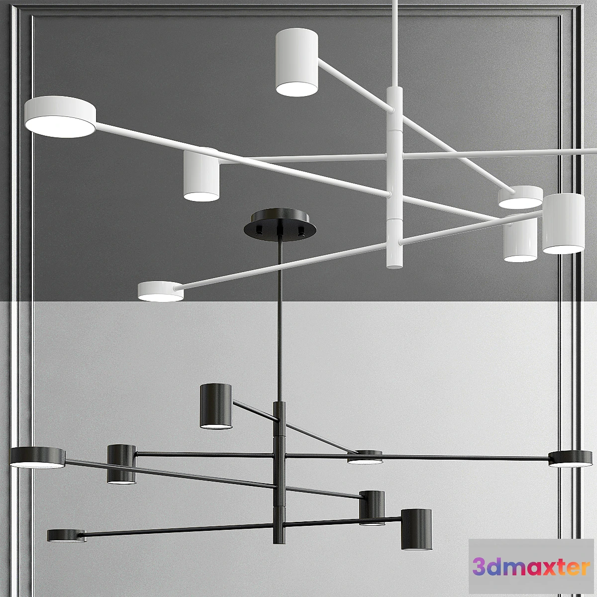 1441890 - Laconic Scandinavian style LED chandelier 3D Max