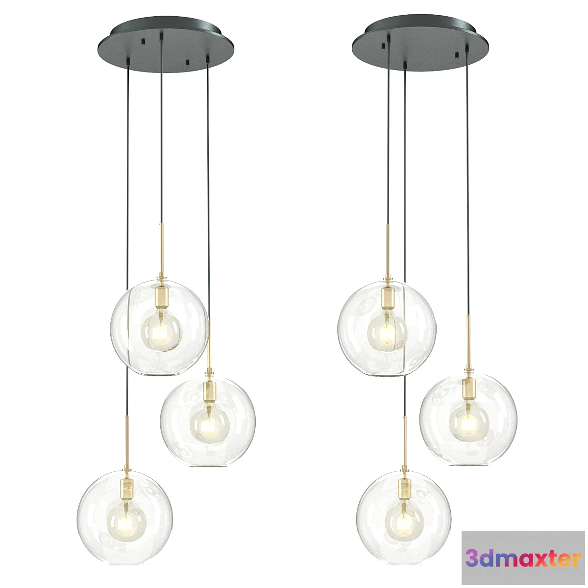 1442032 - Chandelier Tango 3 light 112633 Eichholtz 3D Max