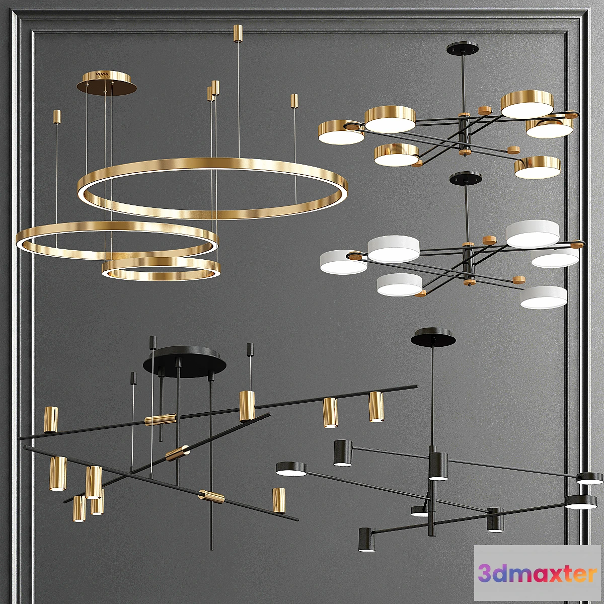 1442094 - Collection of Minimalist Chandelier 5 3D Max