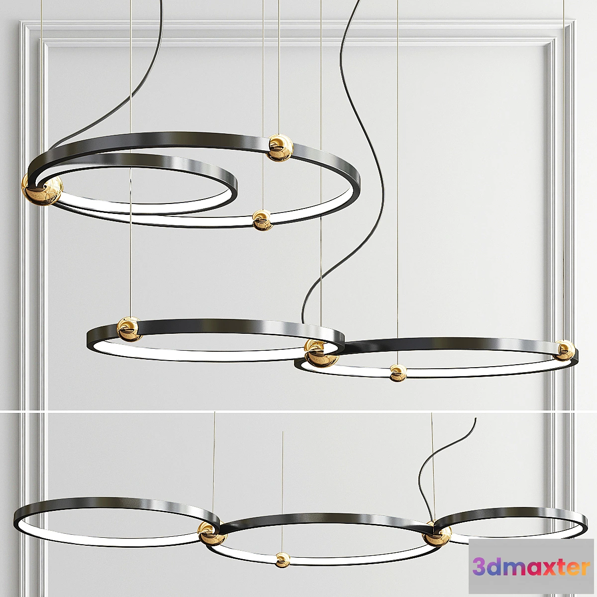 1442138 - Mating rings chandelier 3D Max
