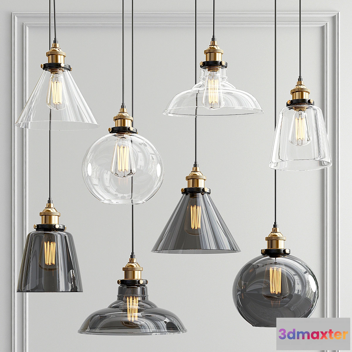 1442192 - Vintage Pendant Light Collection 3D Max