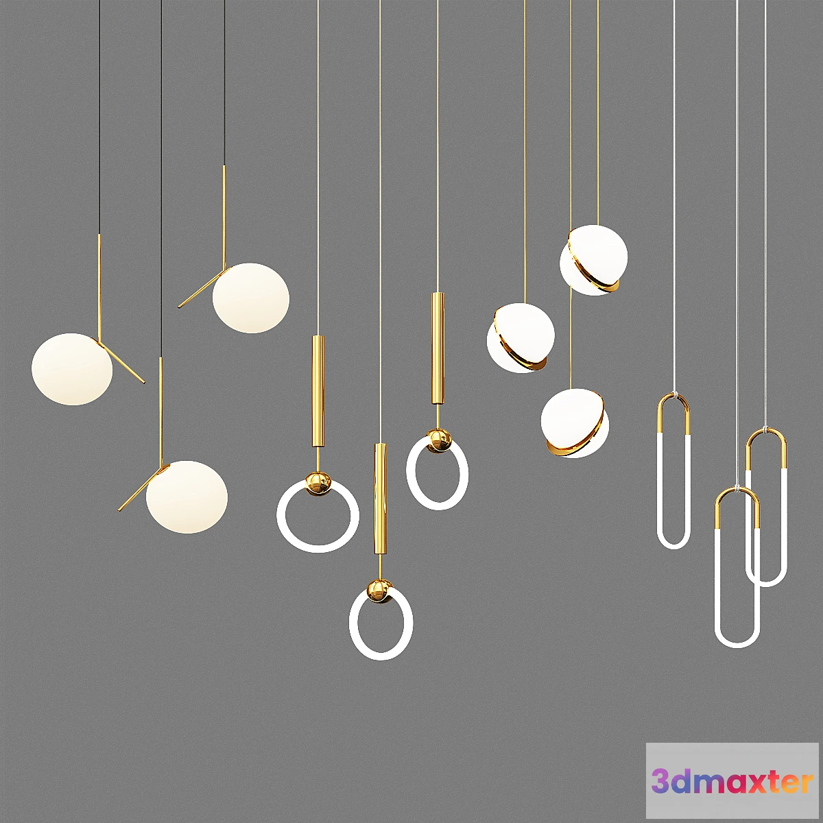 1442576 - Four Hanging Lights_8 3D Max