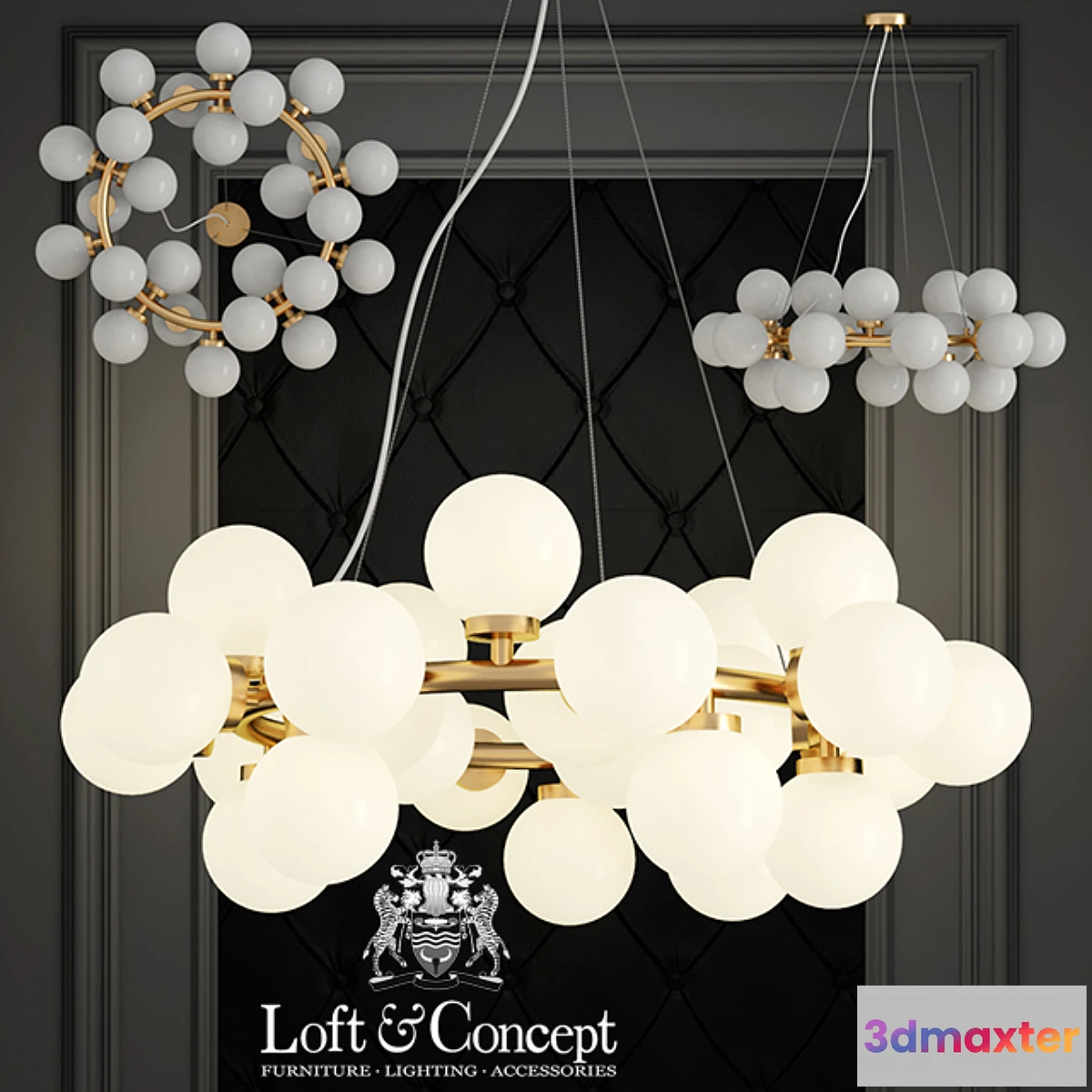 1442726 - Chandelier Milk Bubble Round Chandelier 25 3D Max