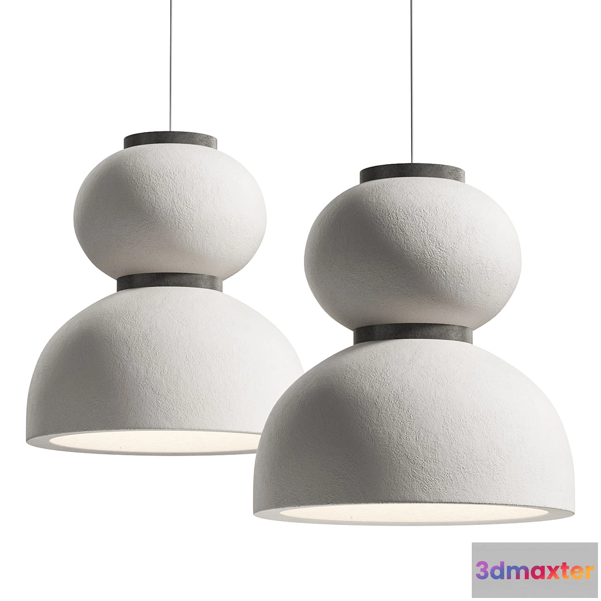 1442884 - Japandi Lantern Shaped Pendant Light 3D Max