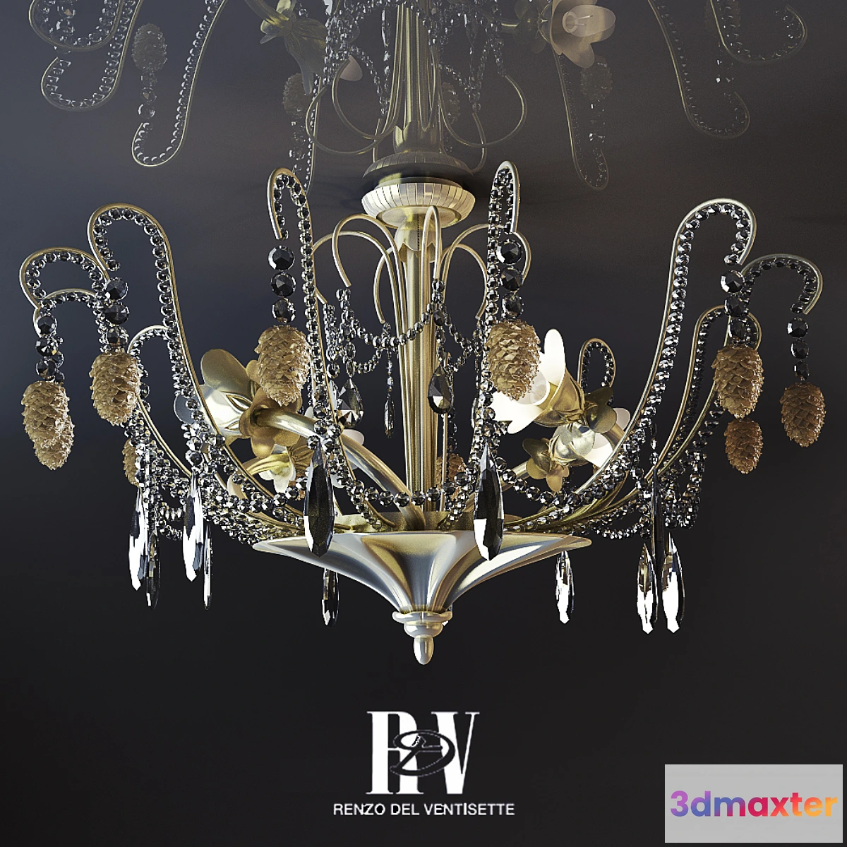 1443368 - Ceiling lamp Renzo Del Ventisette «Sinuosa» 3D Max