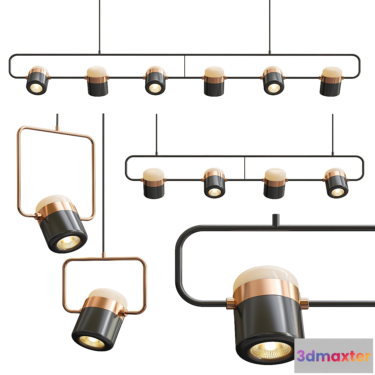 1443676 - Ling PL6-4-1 Linear Suspension Light 3D Max