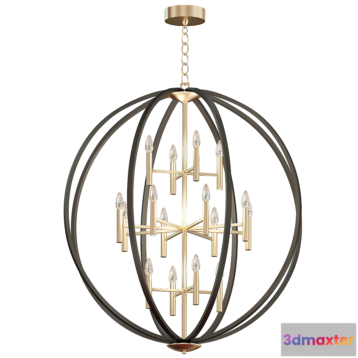 1444024 - Euclid Chandelier Spanish Bronze 3D Max