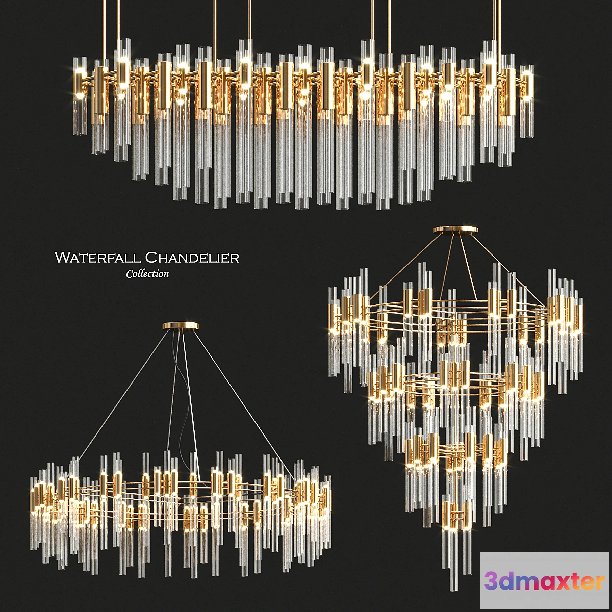 1444668 - Waterfall Chandelier Collection by Luxxu 3D Max