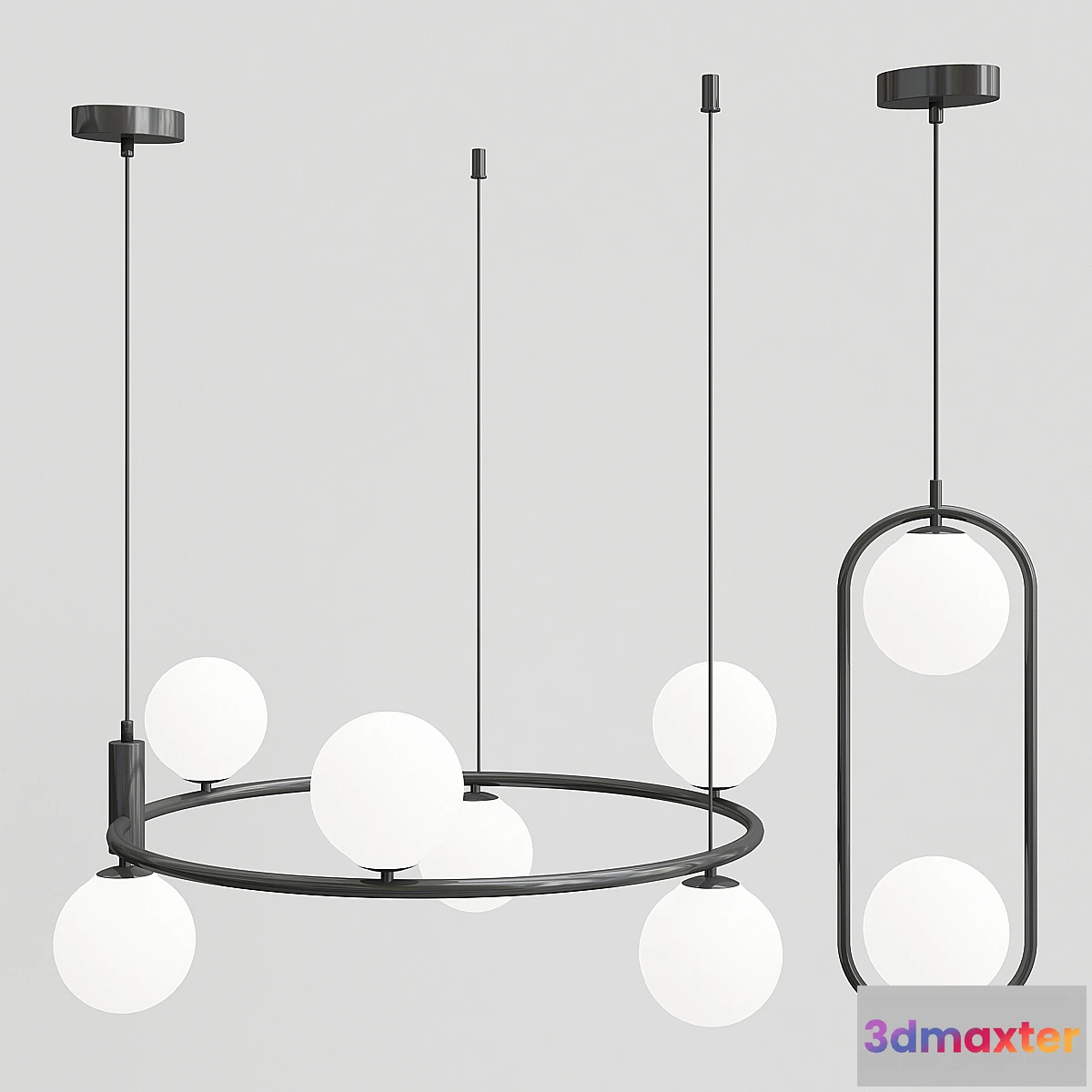 1445170 - Maytoni Ring set Chandeliers 3D Max