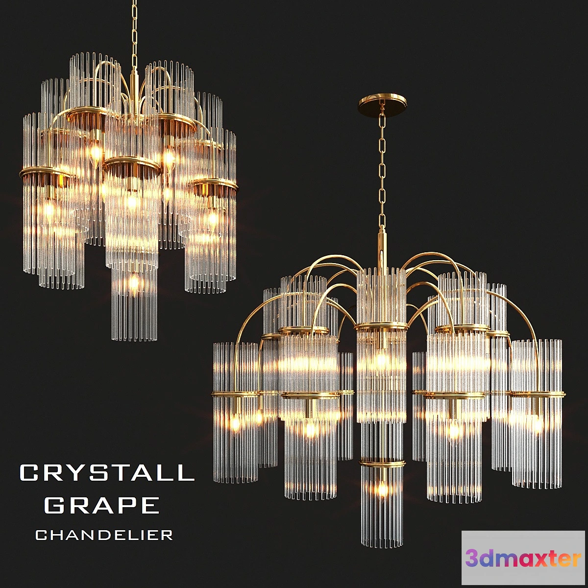 1445722 - Crystall grape chandeliers 3D Max