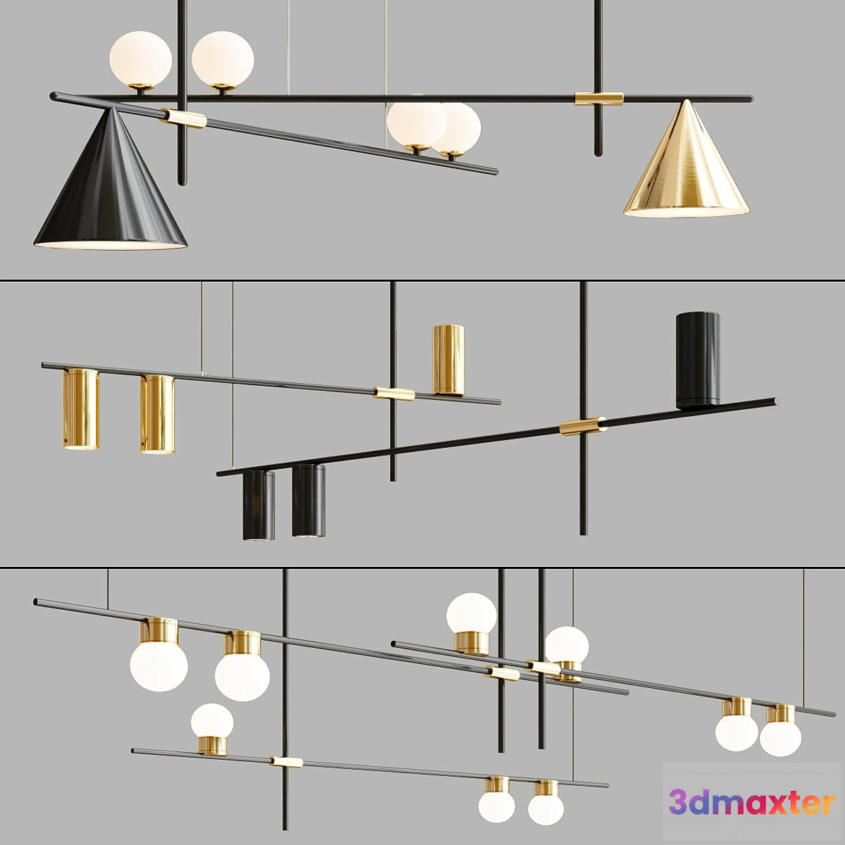 1445734 - Linear Pendant Lamp Collection 3D Max