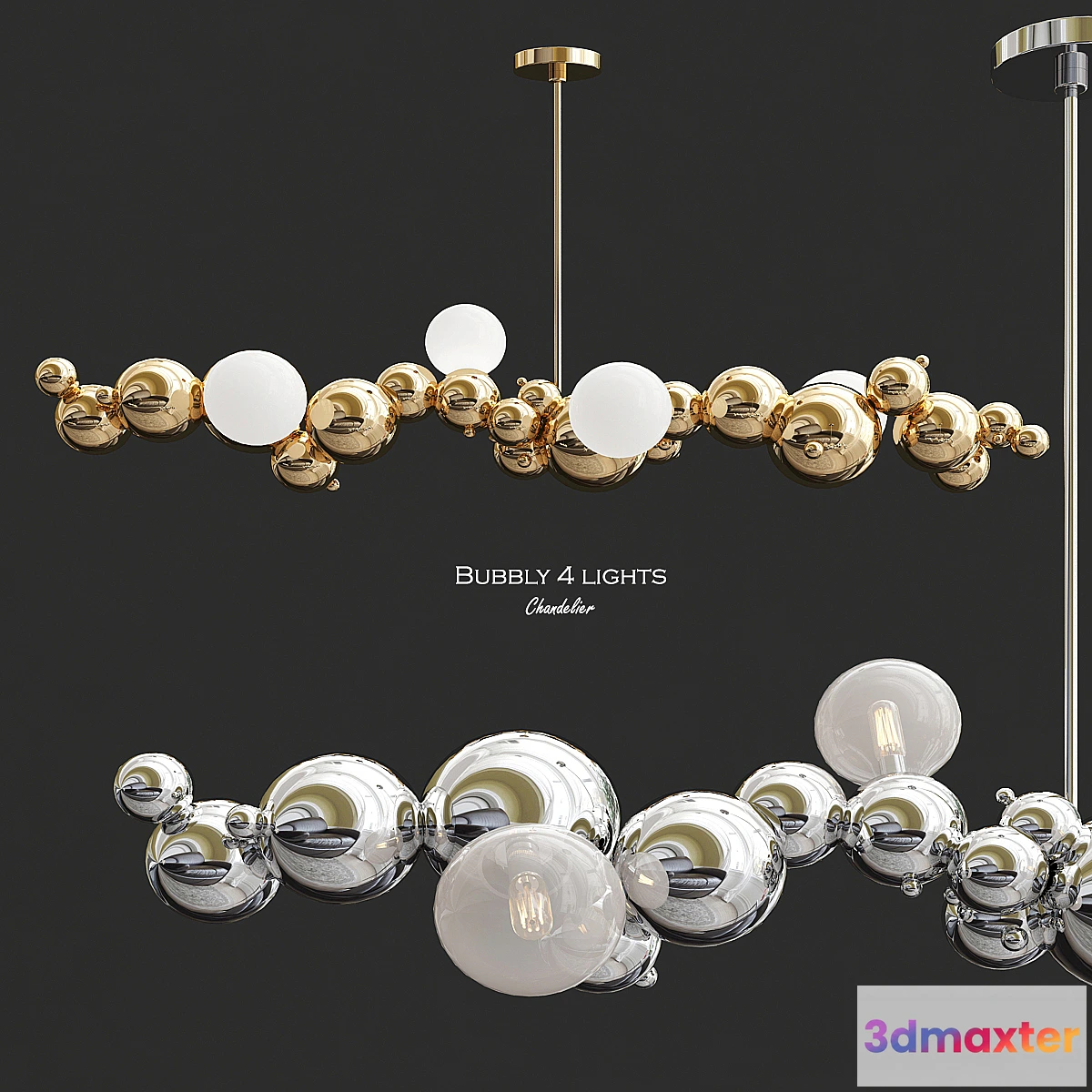 1446010 - Bubbly 4 light Chandelier 3D Max