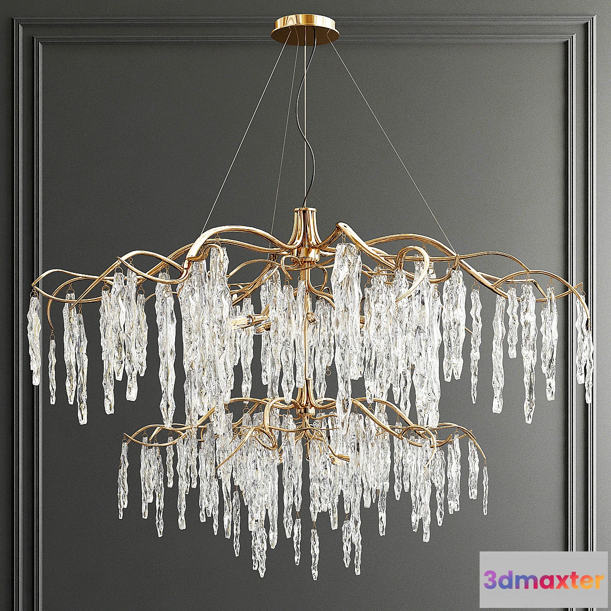 1446054 - Willow Double Tear Chandelier 3D Max