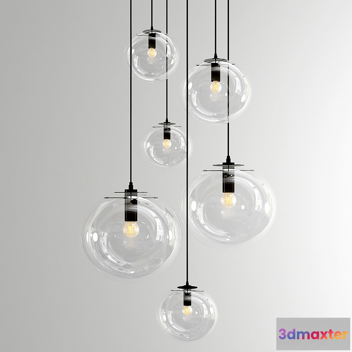 1446326 - Selene Suspension Lamp - Black 3D Max