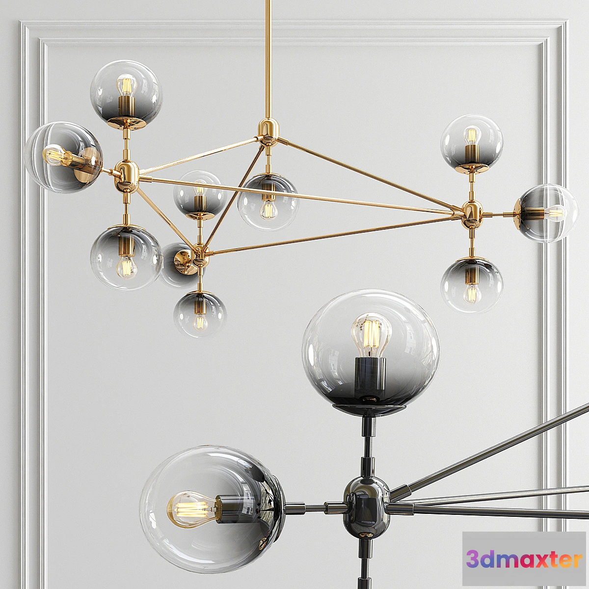 1446460 - Modo Smoky Glass Chandelier 3D Max