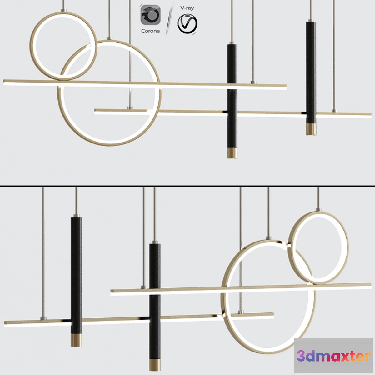 1446914 - Ophelia Ceiling Chandelier Suepsnion 3D Max