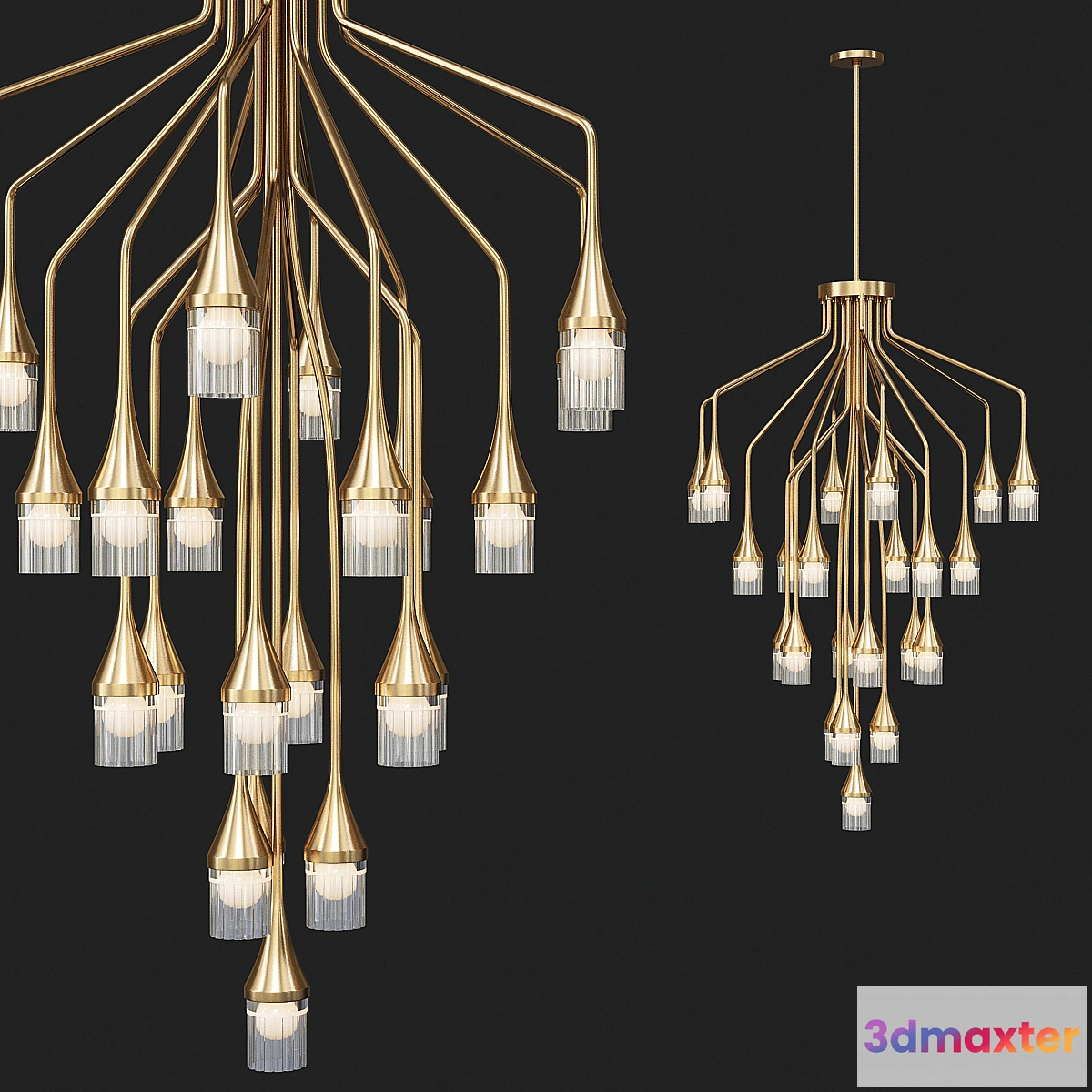 1447486 - Patrona chandelier in satin gold 3D Max