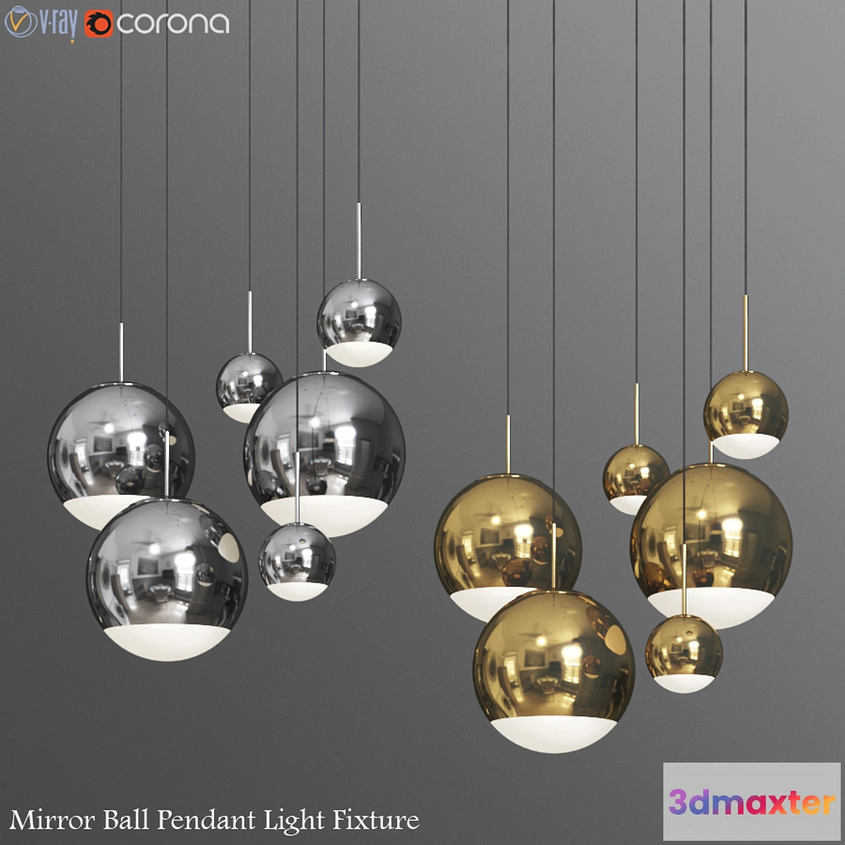 1447658 - Mirror Ball Pendants - Tom Dixon 3D Max