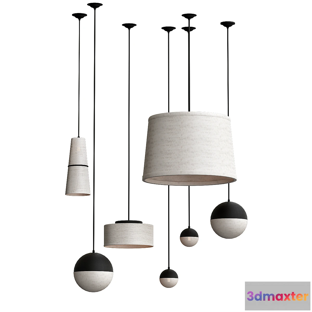 1447900 - Cloth pendant lamps 3D Max
