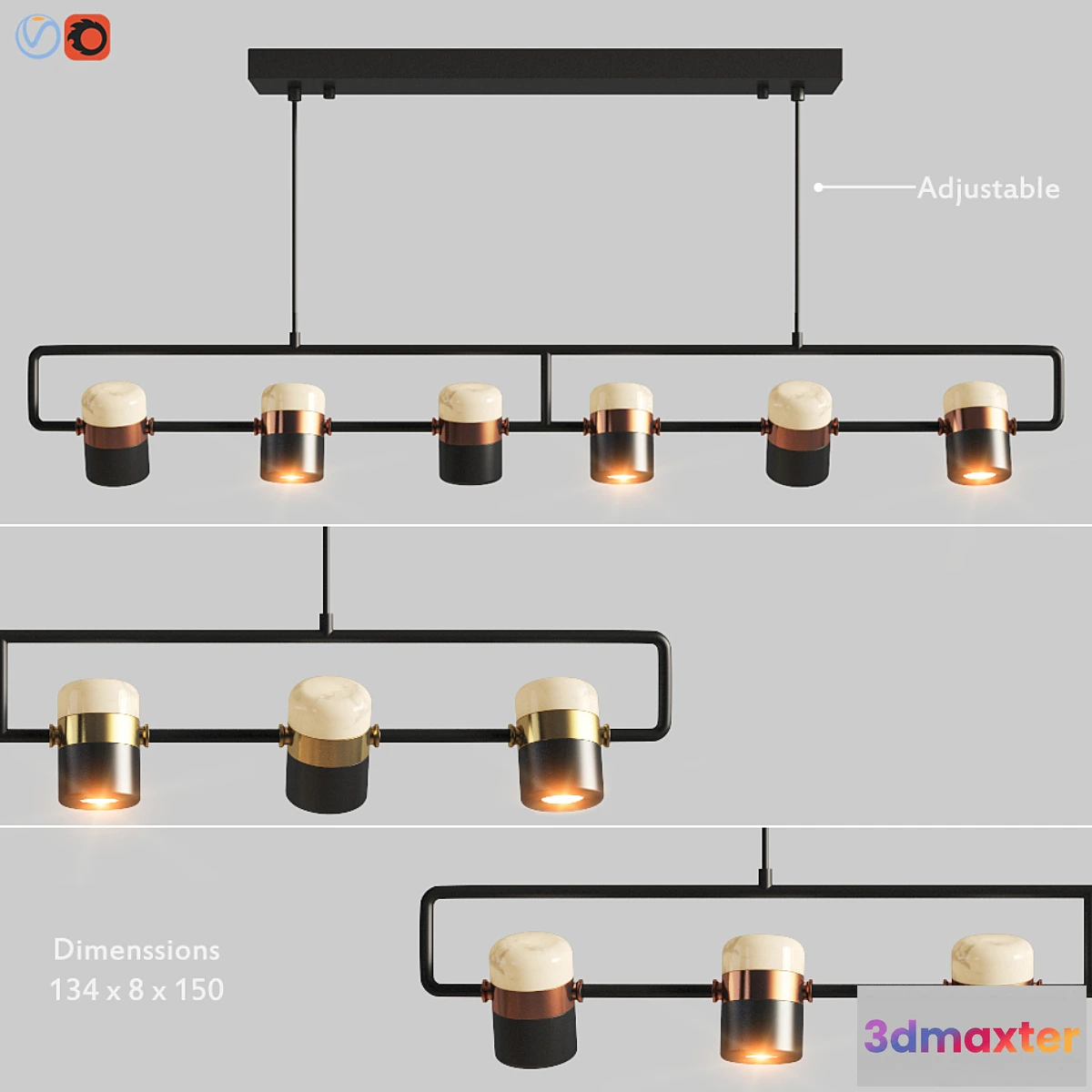1448106 - Ling PL6 Pendant Seeddesign 3D Max