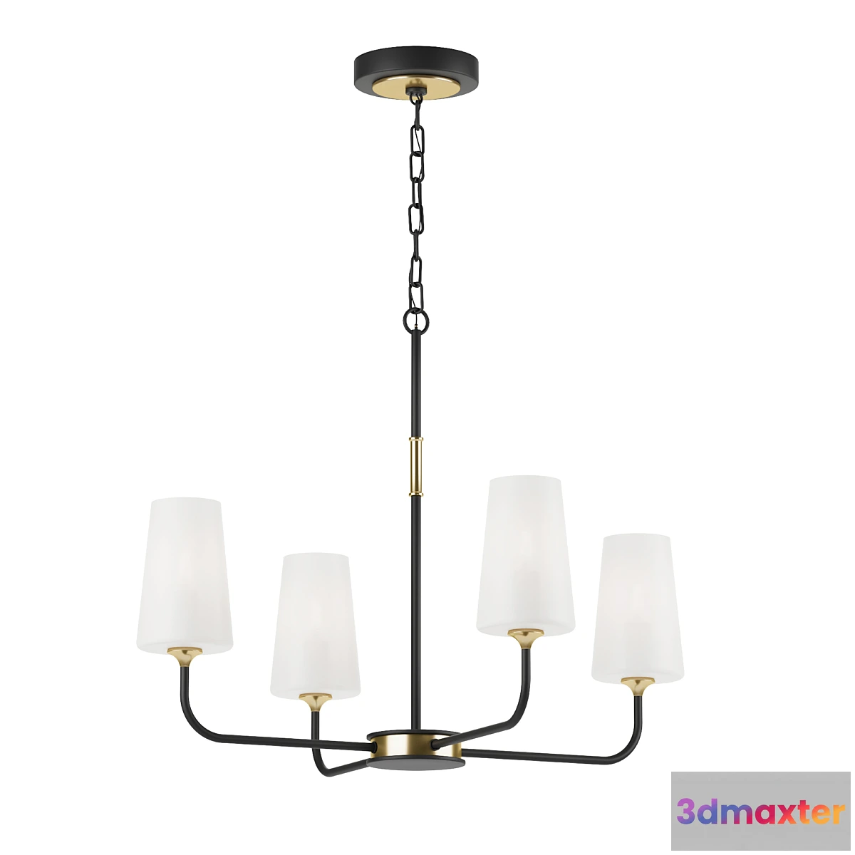 1448862 - Crystorama Niles 4 lights black forged 3D Max