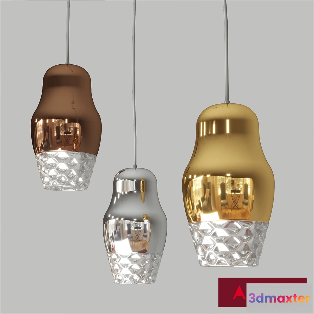 1449174 - Chandelier Axolight model FEDORA 3D Max