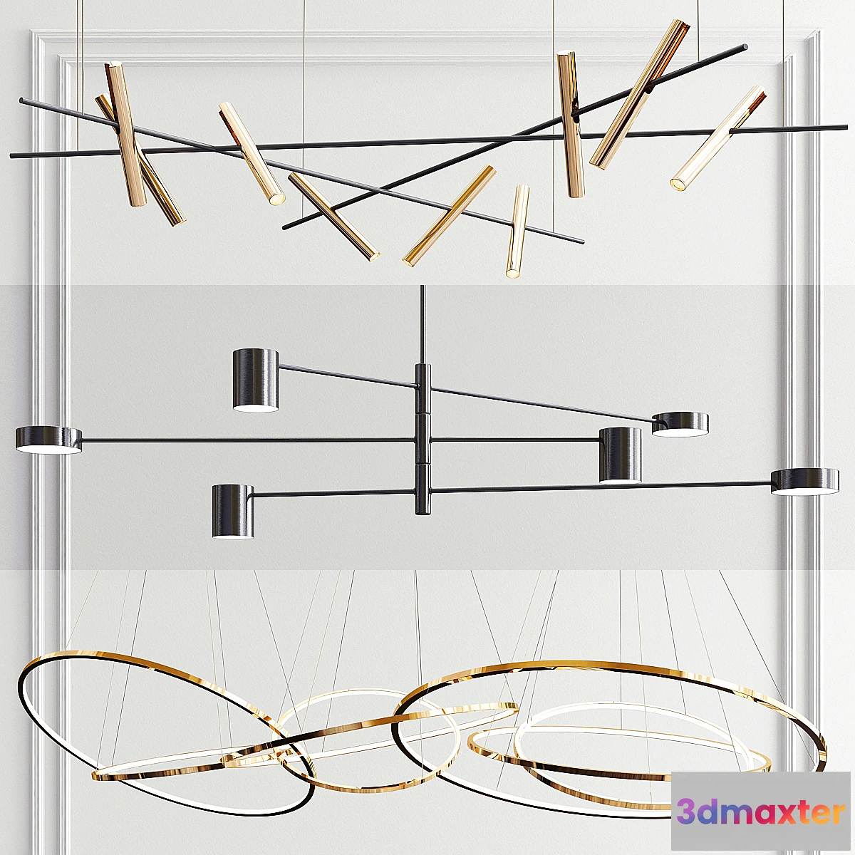 1449206 - Esprit Ambient Ring Chandelier - 3 type 3D Max